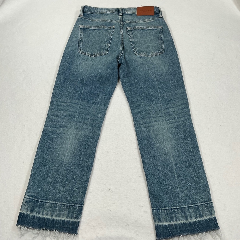 Lucky Brand High Rise Straight Leg Jeans Blue Button Fly Released Hem 0/25 - Picture 8 of 9